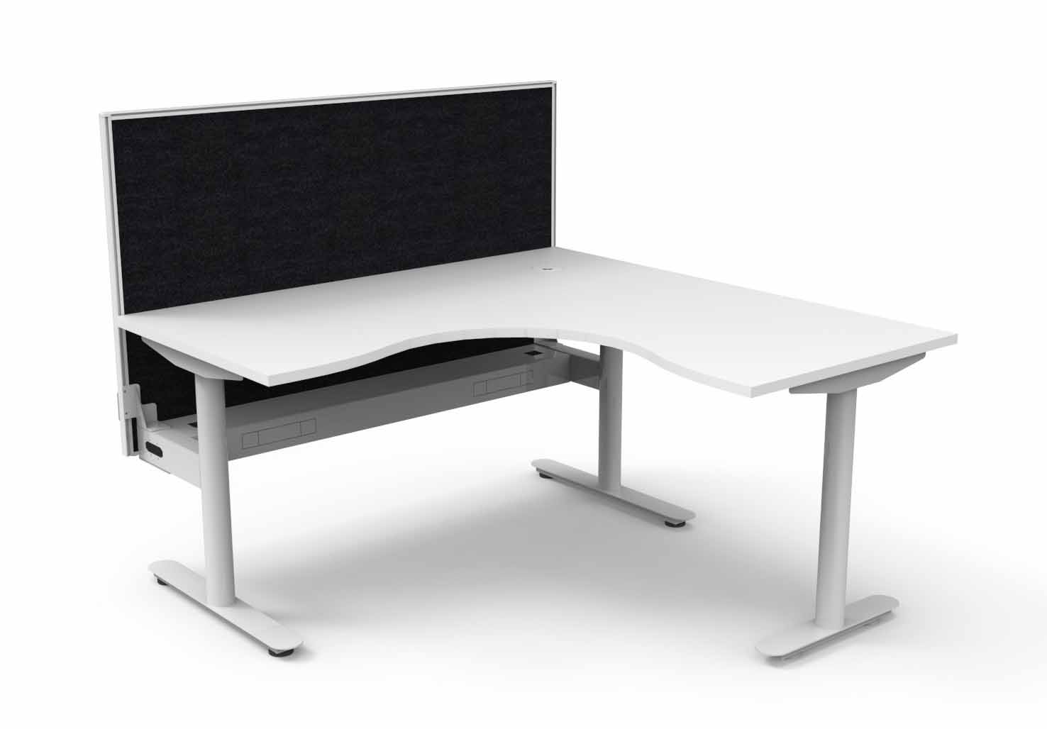 Halo Static Corner Workstation - With Screen